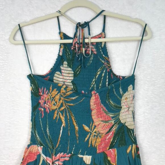 Patrons of Peace Tank Top Women Small Green Halter Ruffle Tropical Coconut Aloha - Picture 5 of 10